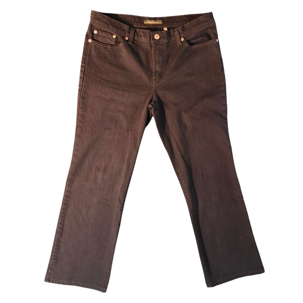 David Kahn Jeanswear Women's Dark Brown Bootcut Denim Pants Size 10